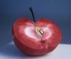 The flesh of the new apple cultivar is red all the way through to the core.